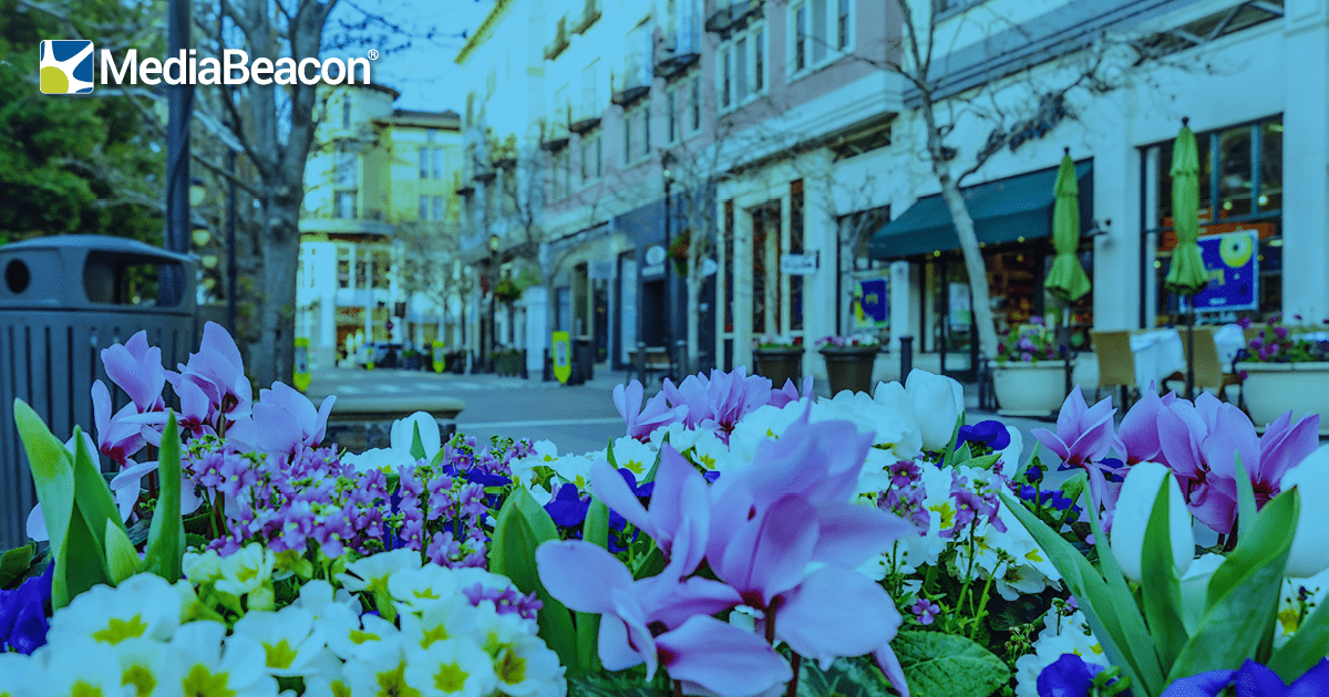 A flowery street representing MediaBeacon's presence at Martech.